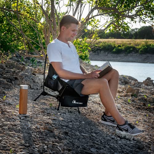 MOON LENCE Compact Backpacking Chair for Hiking & Beach & Fishing: Lightweight, Portable Folding Chair with Side Pockets