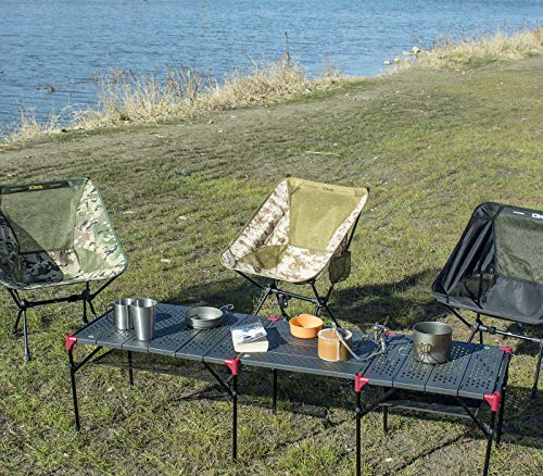 iClimb Extendable Folding Table for Camping and Backpacking Black XL Size